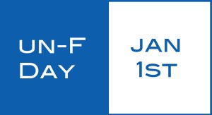 unfriend day fb graphis, Jan 1st with blue border around white